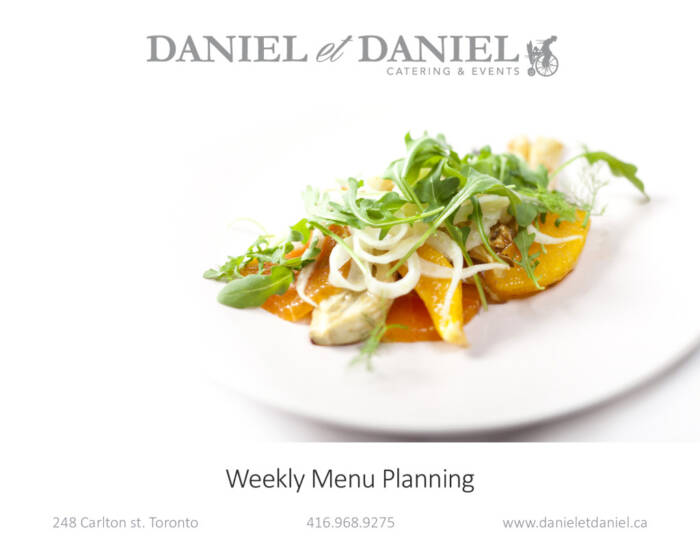 Catering Menus Daniel et Daniel