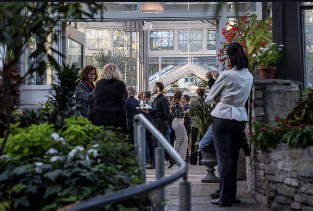 Allan Garden's green house. event taking place inside.