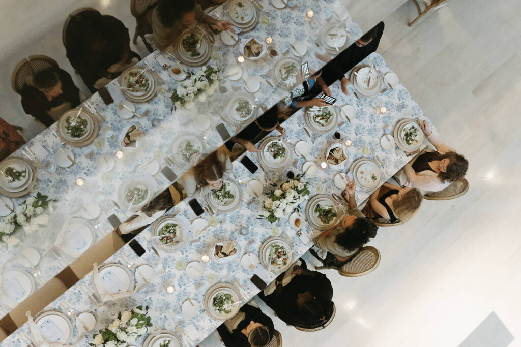 top down view of table with people eating. Royal Conservatory of Music