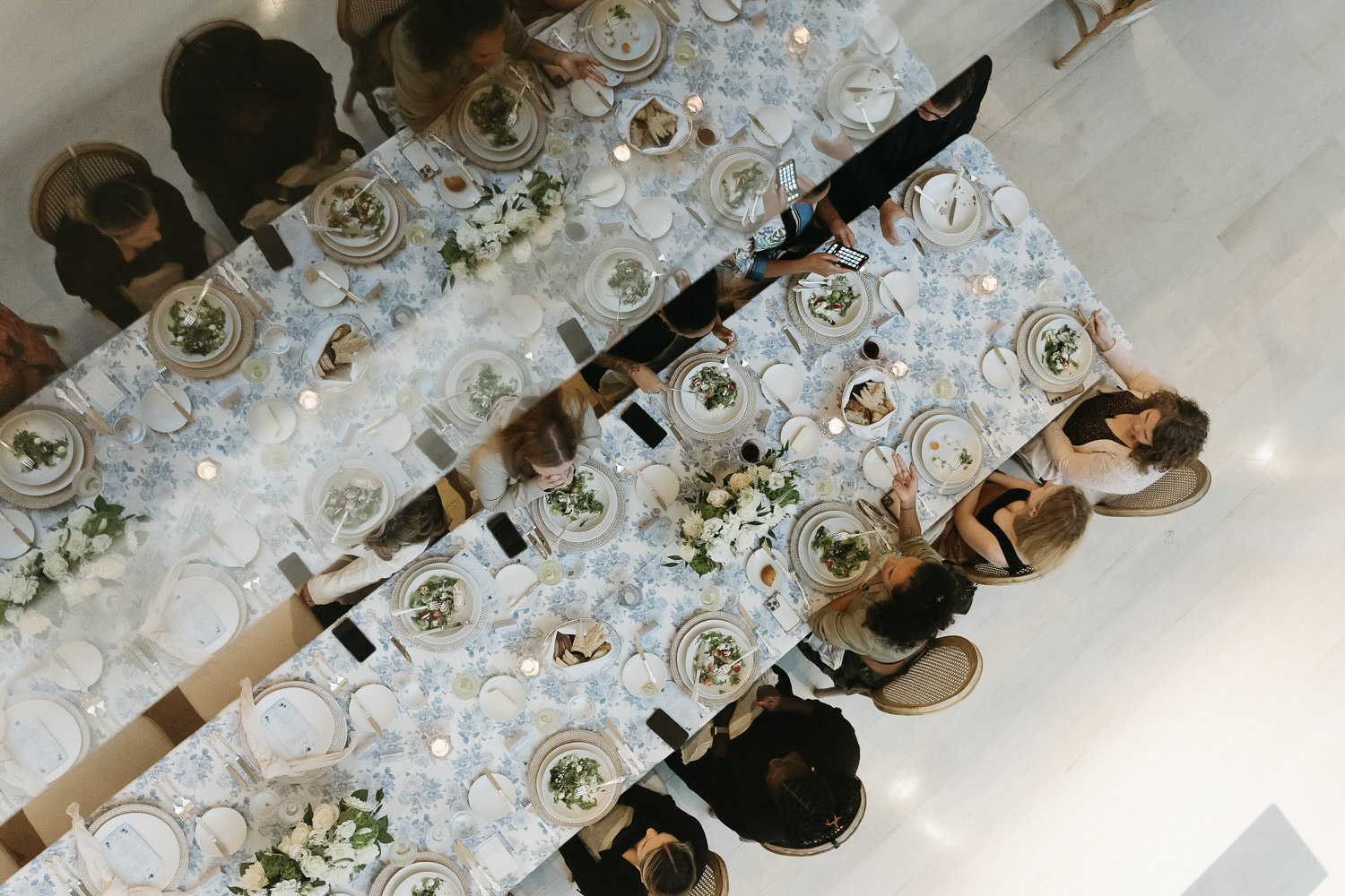 top down view of table with people eating. Royal Conservatory of Music
