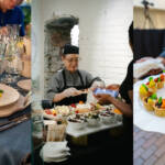 3 images in one. a salad, an antipasto station, an hors d'oeuvre