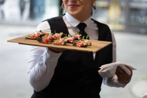 Caterer Serving passed food
